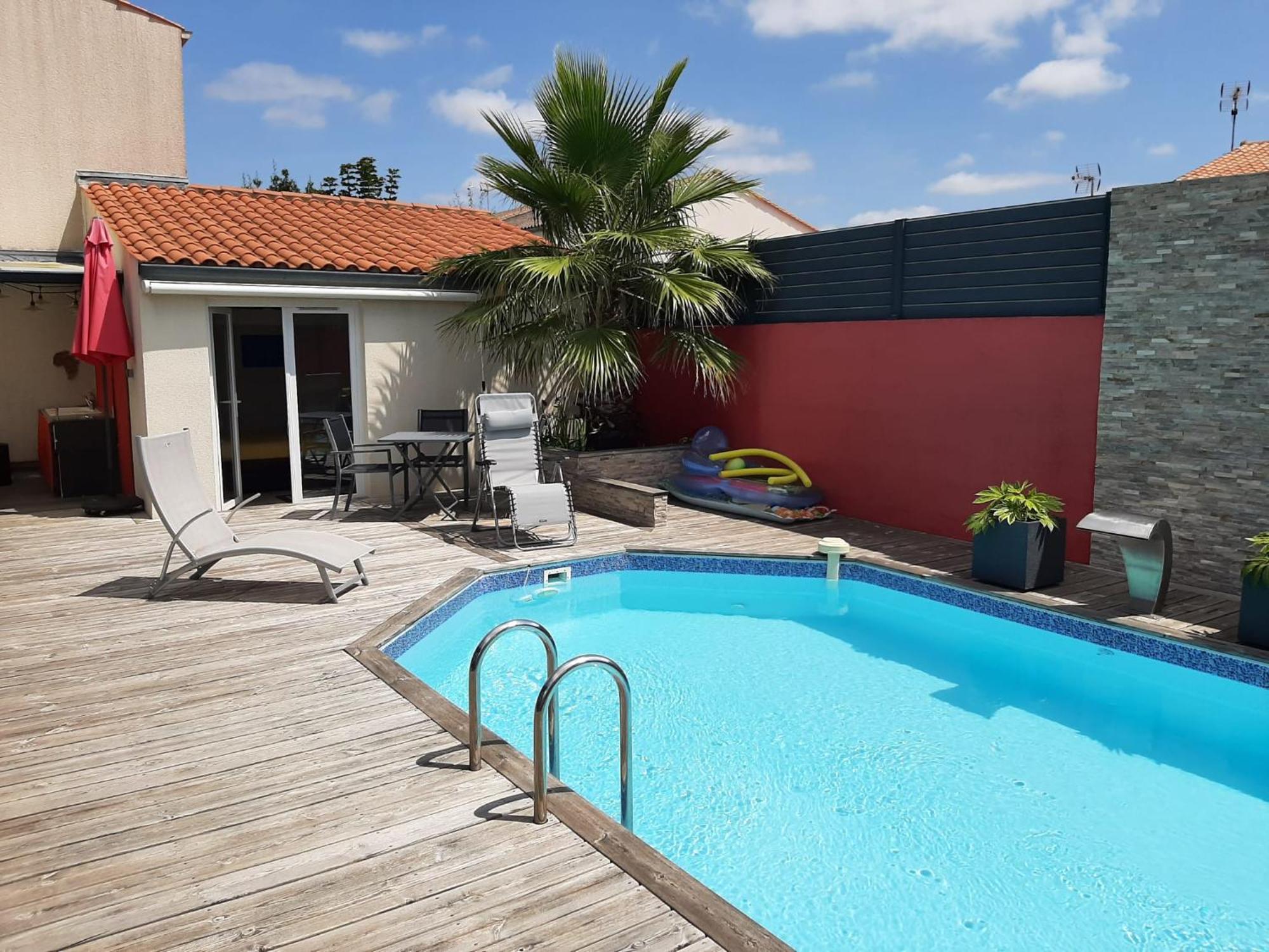 Studio Independant Chez L'Habitant Avec Piscine Et Cuisine Exterieures لا روشيل المظهر الخارجي الصورة